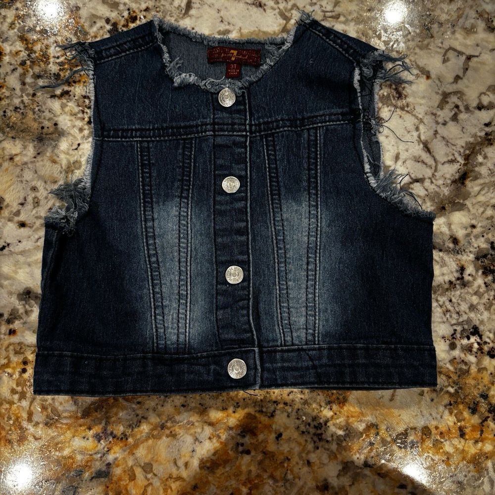 Girl's 7 For All‎ Mankind Denim Vest - 3T